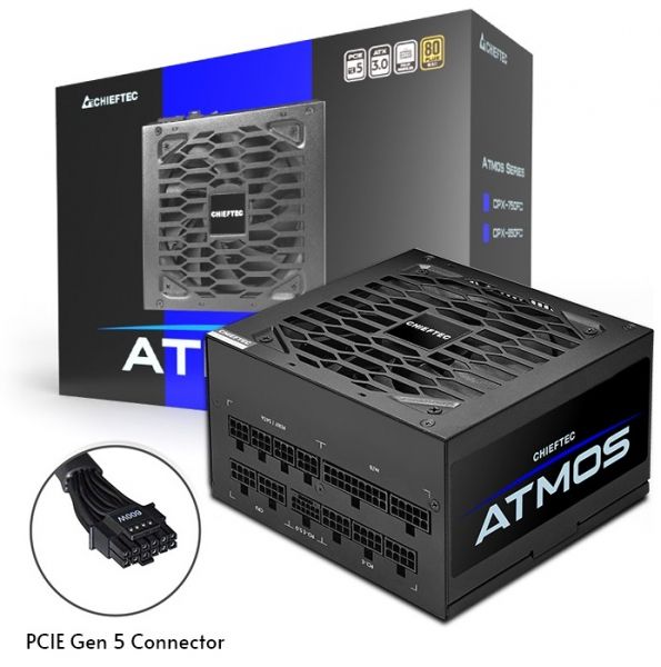 ���� ������� Chieftec 850W CPX-850FC Atmos, ���������, 80+ GOLD, Active PFC, 135�� FDB, 1xMB 24pin(20+4), 2xCPU 8pin(4+4), 4xMolex, 9xSATA, 2xPCIe 8pin(6+2), 1xPCIe GEN5 16pin, Fully M - �������� 8