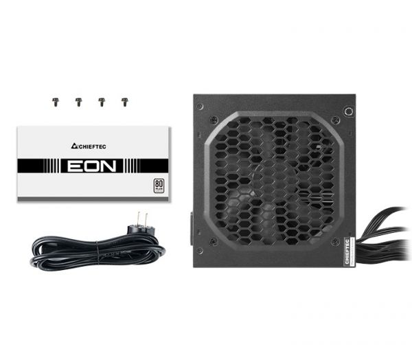 ���� ������� 600 ��, Chieftec EON, Black, 80+ Standart, Active PFC, 120 ��, 2xMolex / 4xSATA / 2x6+2-pin / 1x20+4-pin / 2x4+4-pin, ������ AFC/OPP/OVP/SCP/SIP/UVP (ZPU-600S) - �������� 2