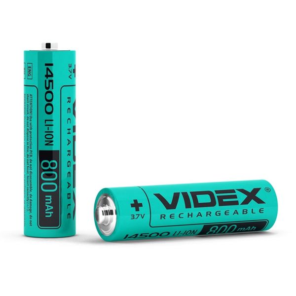  14500, 800 mAh, Videx, 1 , Li-ion, 3.7V,  , Bulk -  1
