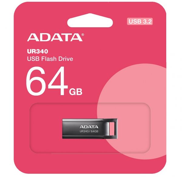 USB 3.2 Flash Drive 64Gb ADATA UR340, Black (AROY-UR340-64GBK) - �������� 4