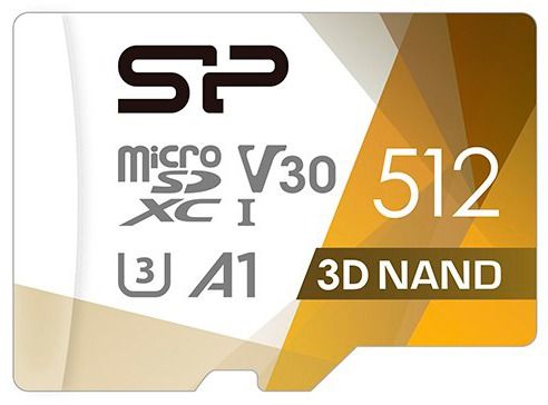   microSDXC, 512Gb, Silicon Power Superior Pro, Class 10 UHS-I U3 A1 V30, SD  (SP512GBSTXDU3V20AB) -  2