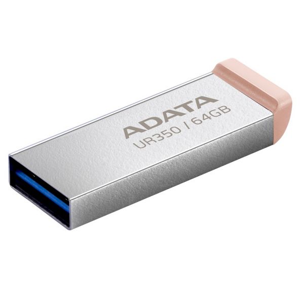 USB 3.2 Flash Drive 64Gb ADATA UR350, Silver/Beige (UR350-64G-RSR/BG) - �������� 1