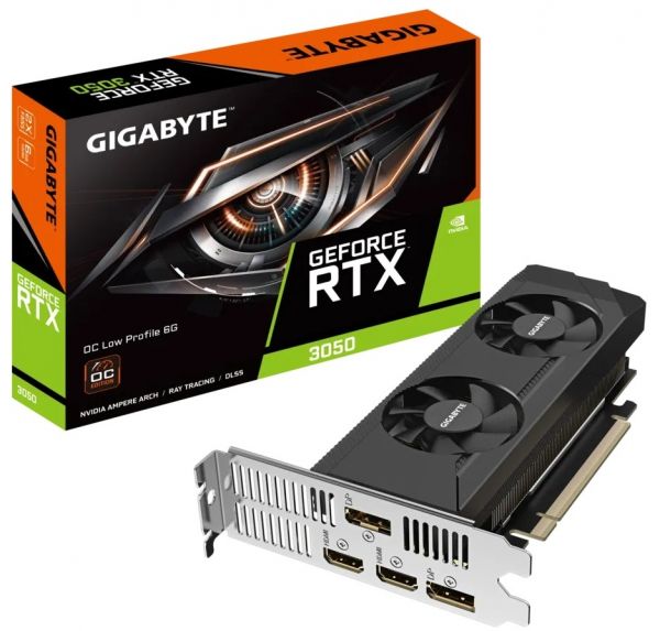 ³ GeForce RTX 3050, Gigabyte, OC, 6Gb GDDR6, 96-bit, 2xHDMI/2xDP, 1477/14000 MHz, Low profile (GV-N3050OC-6GL) -  1