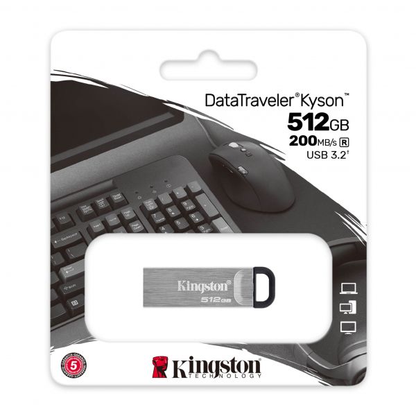 USB 3.2 Flash Drive 512Gb Kingston DataTraveler Kyson, Silver (DTKN/512GB) - �������� 3