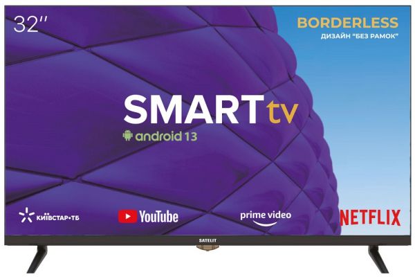  32" Satelit 32H8001ST, LED, 1366x768, 60 , Smart TV, DVB-T2/C, 2xHDMI, 2xUSB, VESA 100x100 -  1