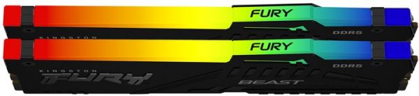  8Gb x 2 (16Gb Kit) DDR5, 6000 MHz, Kingston Fury Beast RGB (EXPO), Black, 30-36-36, 1.4V,   (KF560C30BBEAK2-16) -  2