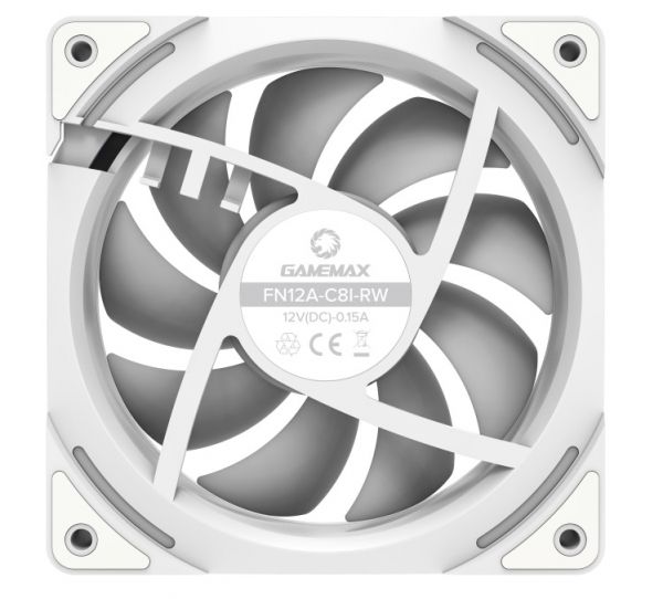���������� 120 ��, GameMax FN12A-C8I-RW, White, 120�120�25 ��, ARGB ���������, 800-1600 ��/���, �� 31.21 ��, 4-pin (PWM, 50 ��) / 3-pin (ARGB, 50 ��), ����������������� ��������� - �������� 3