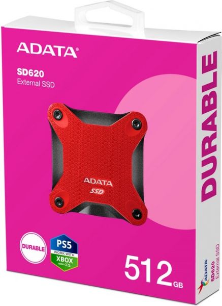 ��������� ����������� SSD, 512Gb, ADATA SD620, Red, USB 3.2, 520 / 460 MB/s (SD620-512GCRD) - �������� 4