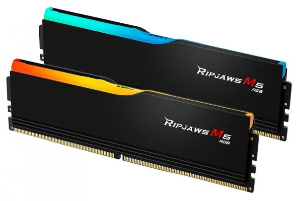  16Gb x 2 (32Gb Kit) DDR5, 5200 MHz, G.Skill Ripjaws M5 RGB, Black, 40-40-40-83, 1.1V,  , XMP (F5-5200J4040A16GX2-RM5RK) -  2