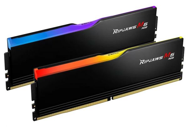  16Gb x 2 (32Gb Kit) DDR5, 5200 MHz, G.Skill Ripjaws M5 RGB, Black, 40-40-40-83, 1.1V,  , XMP (F5-5200J4040A16GX2-RM5RK) -  3