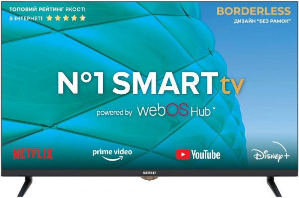 ��������� 32" Satelit 32H8200WS, LED, 1366x768, 60 ��, Smart TV, WebOS 5.0, DVB-T2/C, 3xHDMI, 2xUSB, VESA 200x100 - �������� 1