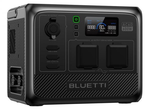 �������� ������� BLUETTI PowerOak AC60, Black, 600 �� / 403 ��/�, ������ ���������, 1xType-C (100 ��), 2xUSB (5�, 3�), 2 x ������������ �������� ������, 2 x ������� ����������� ���� 230V, ������� LiFePO4 - �������� 1