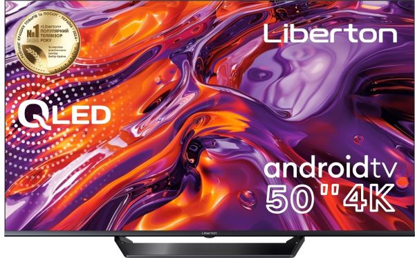 ��������� 50" Liberton LTV-50Q01AT UltraHD 3840x2160 60Hz, Android TV, DVB-T2, HDMI, USB, VESA 400x200 - �������� 1