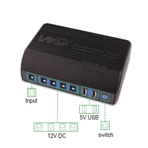 ������� ������������� �������� ��� ������� WGP WGP512A, Black, 31200 mAh (115.44Wh), 4xDC (12V/1A), 2xUSB (5V/2A) - �������� 3