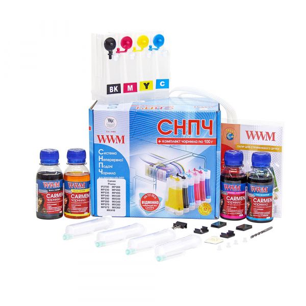 ���� WWM Canon Pixma MP230/240/250/260/270/272/280/490/495, MX320/330/340/350/360, iP2700, 4x100 �� ������� CARMEN, ��������� ����������� �� ���������� �������� (IS.0119U) - �������� 1