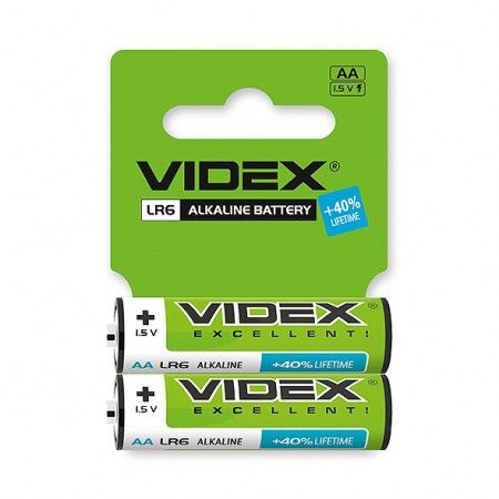  AA (LR6), , Videx Excellent!, 2 , 1.5V, Shrink Card (LR6/AA 2pcs SHRINK CARD) -  1