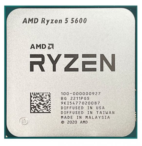 ��������� AMD (AM4) Ryzen 5 5600, Tray, 6x3.5 GHz (Turbo Boost 4.4 GHz), L3 32Mb, Vermeer, 7 nm, TDP 65W, ���������������� ��������� (100-000000927) - �������� 1