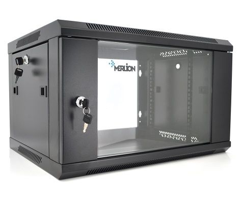 ���� ��������, �������, 6U, 19", Merlion, Black (RAL 9005), 600 � 600 ��, ������ ���� � ����������� ��������� �����, ������������ ������ (Ml3-6606) - �������� 1