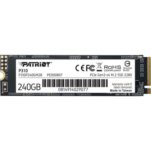 ������������� ���������� M.2 240Gb, Patriot P310, PCI-E 4x, 3D TLC, 1700/1000 MB/s (P310P240GM28) - �������� 1