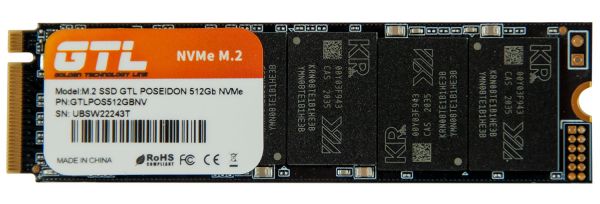   M.2 512Gb, GTL Poseidon, PCI-E 4x, 3D TLC, 1900/1200 MB/s (GTLPOS512GBNV) -  1