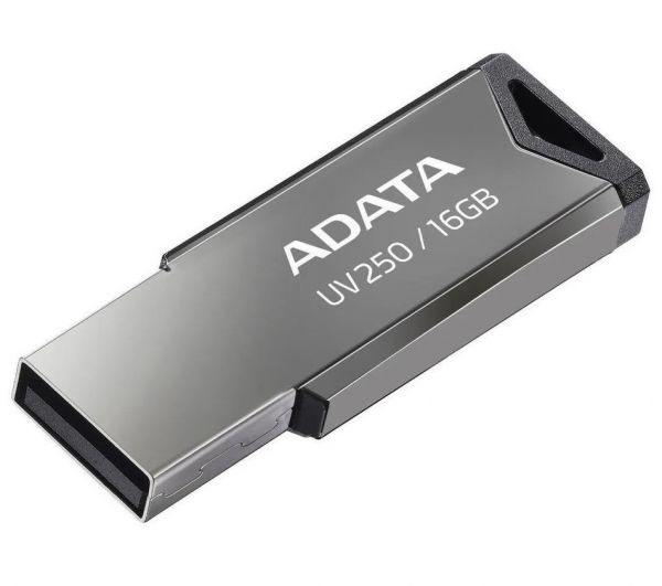 USB Flash Drive 16Gb A-Data UV250, Black/Silver, ��������� ������ (AUV250-16G-RBK) - �������� 1
