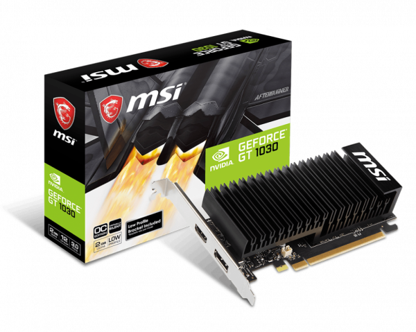 ³ GeForce GT1030, MSI, OC, 2Gb GDDR4, 64-bit, HDMI/DP, 1430/2100 MHz, Low Profile, Silent (GT 1030 2GHD4 LP OC) -  1