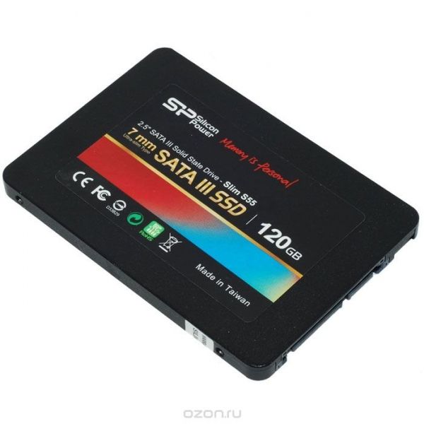 SSD  Silicon Power Slim S55 120GB SSD Only (SP120GBSS3S55S25) -  1
