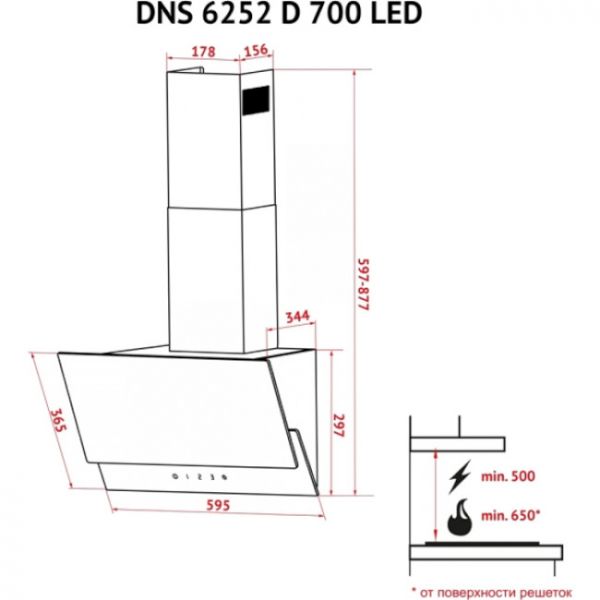 ������� Perfelli DNS 6252 D 700 SG LED - �������� 6