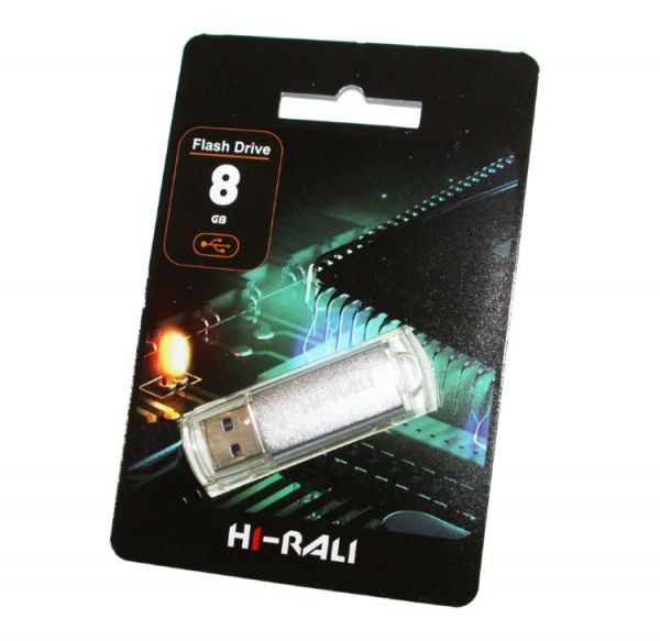 USB Flash Drive 8Gb Hi-Rali Rocket series Silver / HI-8GBVCSL -  1