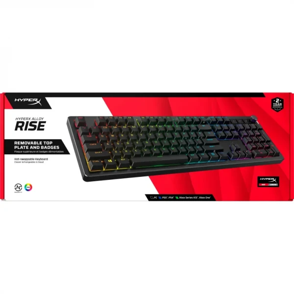 HyperX ��������� ��������� Alloy Rise 106key, Red, USB-A, EN/UA, RGB, ������ 7G7A3AA - �������� 6
