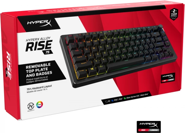 HyperX ��������� ��������� Alloy Rise 75key, Red, USB-A, EN/UA, RGB, ������ 7G7A4AA - �������� 8