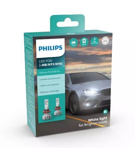 ����� ���������� PHILIPS H8/H11/H16 11366U51X2 LED Ultinon Pro5100 +160% 12/24V � ��� - �������� 1