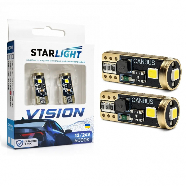 ������� LED StarLight Vision W5W (T10) K36-T10 LED W2.1X9.5d White 6000K 12/24V - �������� 1