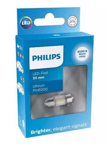 �������� Philips 11860WU60X1 White Ultinon Pro6000 12V C5W 30mm 4000K 1pcs. blister - �������� 1
