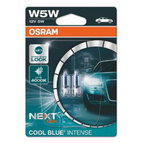 �������� Osram W5W 12V 5,20W W2.1x9.5d Cool Blue Intense Next Gen +100% 2��/������ (2825CBN-02B) - �������� 1