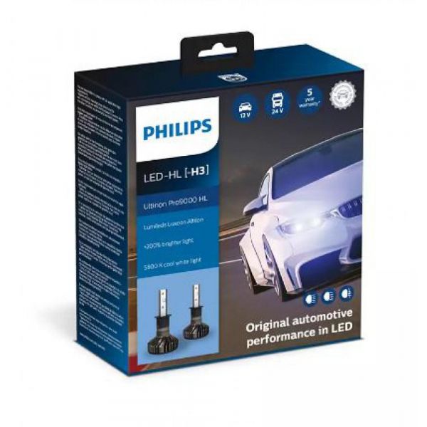 ����� ���������� PHILIPS LED H3 Ultinon Pro9000 + 250% 12/24V 18W - �������� 1