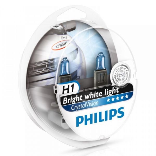   Philips H1 Crystal Vision 4300K+W5Wx2  55W 2 / 12258CVSM -  1
