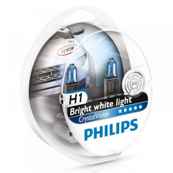 ����� ��������� Philips H1 Crystal Vision 4300K+W5Wx2 55W 2 ��/������ 12258CVSM - �������� 1