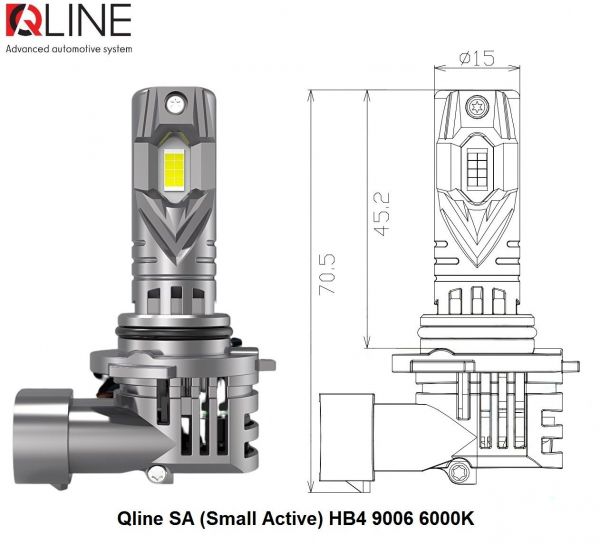   Qline SA (Small Active) HB4 9006 6000K (2) -  1