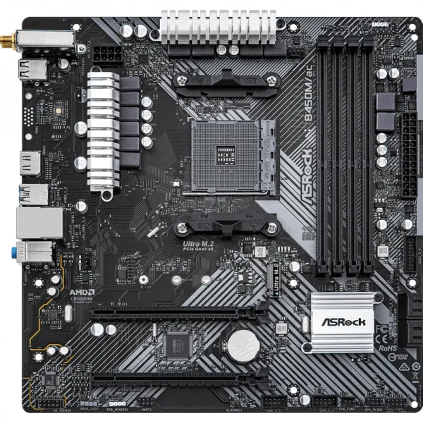 ASROCK ����������� ����� AMD AM4 B450 HDMI 1xM.2 2xDDR4 G B450M/AC R2.0 - �������� 2