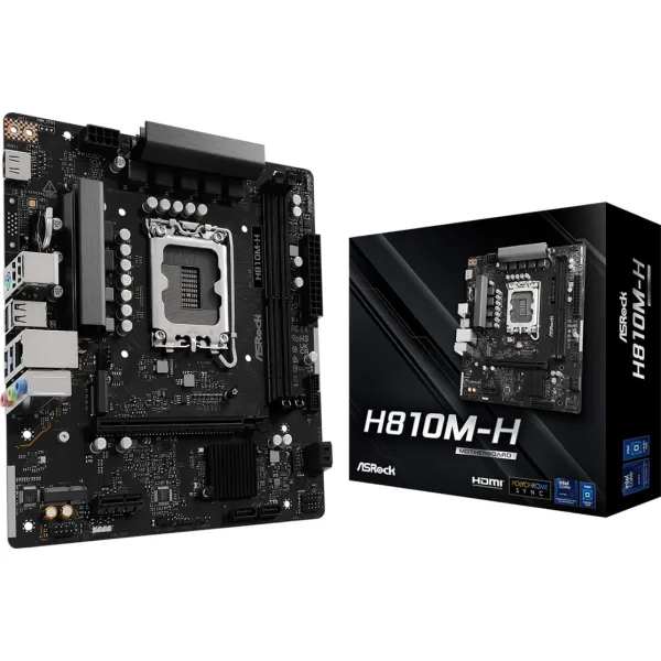 ����������� ����� LGA1851, ASRock H810M-H, H810, 2xDDR5, 1xPCI-E 4.0 x16, 1xPCI-E 4.0 x1, 1xM.2 (Key E), 4xSATA3, 1xM.2, ALC897, RTL8111H, HDMI, MicroATX - �������� 5