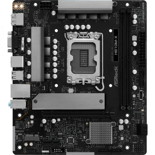 ����������� ����� LGA1851, ASRock H810M-X, H810, 2xDDR5, 1xPCI-E 4.0 x16, 1xPCI-E 4.0 x1, 1xM.2 (Key E), 4xSATA3, 1xM.2, ALC897, RTL8125BG, VGA/HDMI/DP, MicroATX - �������� 1