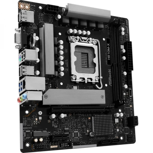 ����������� ����� LGA1851, ASRock H810M-X, H810, 2xDDR5, 1xPCI-E 4.0 x16, 1xPCI-E 4.0 x1, 1xM.2 (Key E), 4xSATA3, 1xM.2, ALC897, RTL8125BG, VGA/HDMI/DP, MicroATX - �������� 2