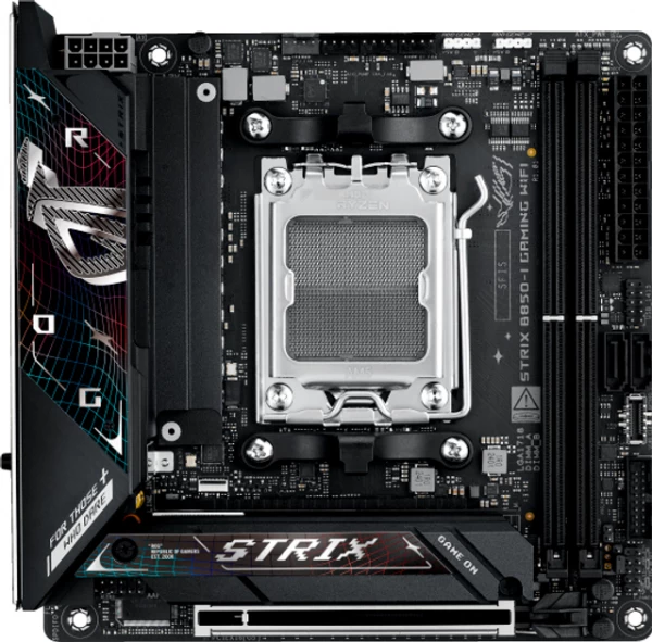ASUS ����������� ����� sAM5/2DDR5/HDMI/USB4/1PCIe/2M.2/ 2SATA/LAN2.5Gb ROG STRIX B850-I GAMING WIFI - �������� 2