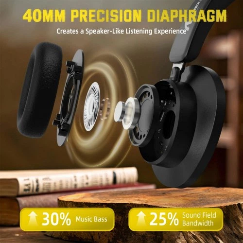 ��������� ��������� Attack Shark G500, Black, Bluetooth 5.3 / 3.5 ��, �������, Hybrid  ANC, ������� 40 ��,360 Reality Audio (AS-G500-B) - �������� 4