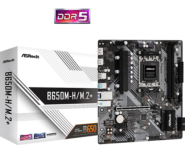   ASRock B650M-H/M.2+ (sAM5, B650, DDR5) B650M-H/M.2+ -  1