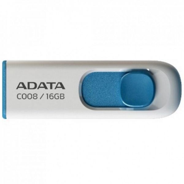 USB Flash Drive 16Gb ADATA C008, White/Blue (AC008-16G-RWE) -  1