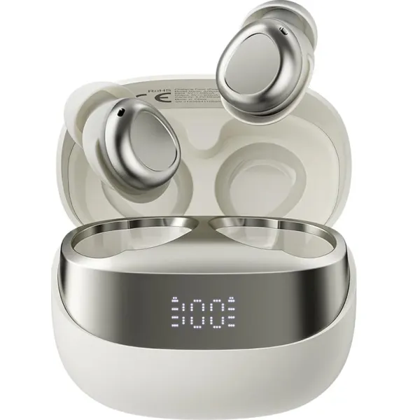 ��������� ��������� Blackview AirBuds 9, White, Bluetooth 5.4, �������, ���������� 400 mAh, Type-C, �������� ��������� ������ �����, ����� 䳿 �� 10 �, ��� ������ �� 24 ��� (6931548319702) - �������� 1