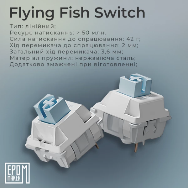 ���������� Epomaker AK820 Pro 75% Flying Fish Switch Hot-Swap RGB UA White (AK820-PRO-W-FF) - �������� 9
