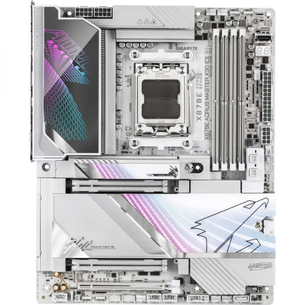 GIGABYTE M���������� ����� sAM5 AMD X870E 2xHDMI/2xUSB4 Typ e-C 5xM.2 (10&5)GbE LAN ATX  X870E AORUS MASTER X3D ICE - �������� 1